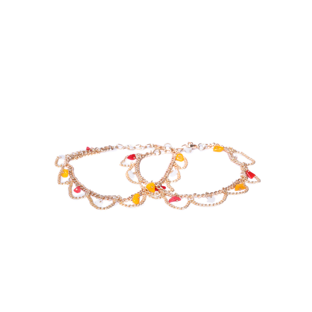 Blueberry gold plated chain anklet Onesize / Gold / Women