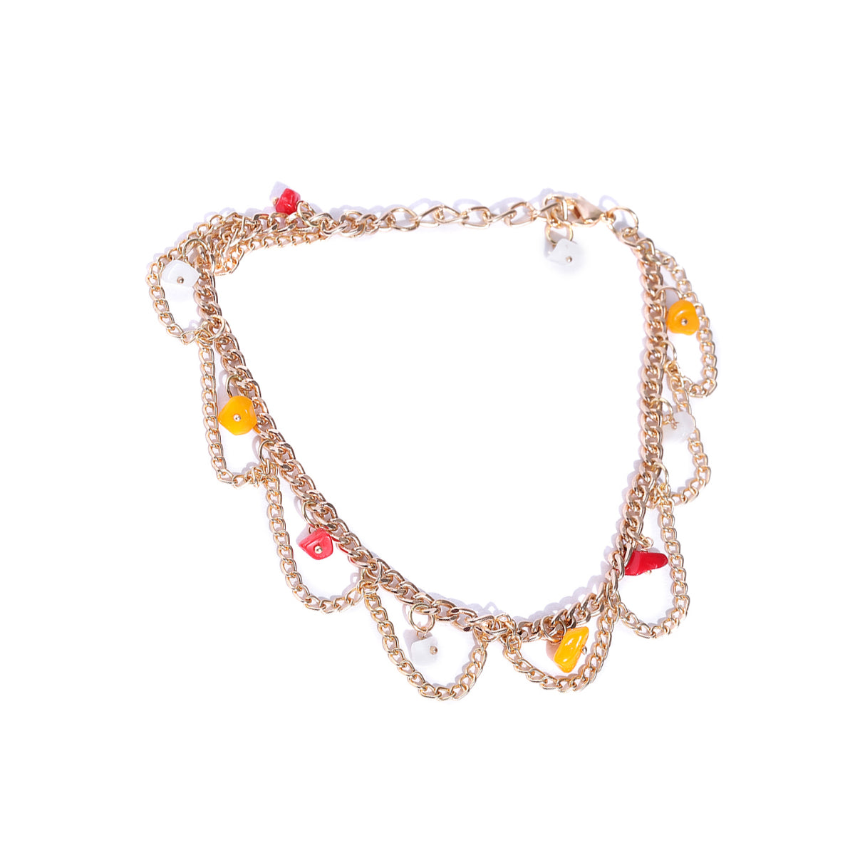 Blueberry gold plated chain anklet Onesize / Gold / Women