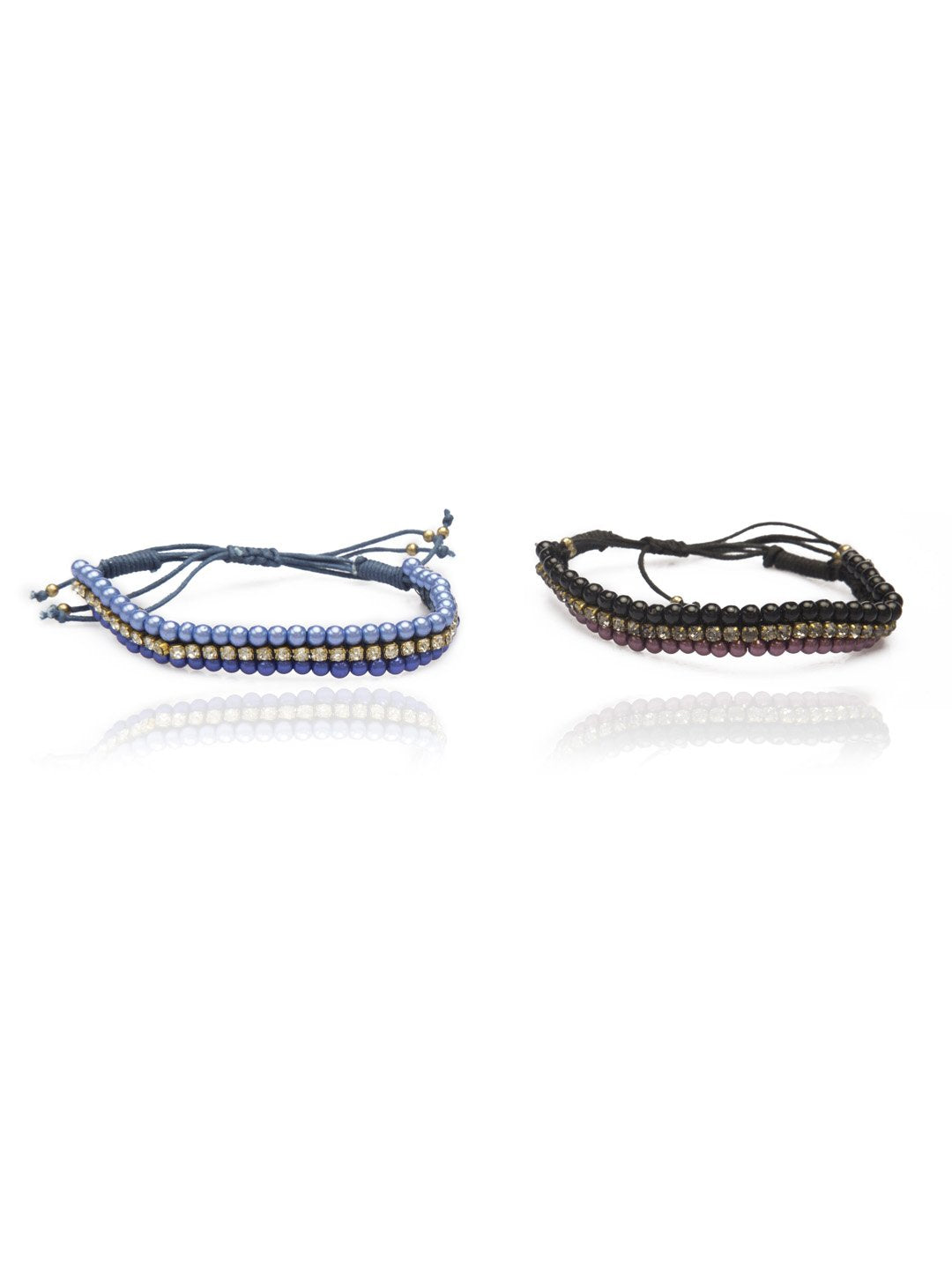 Blueberry combo of two beaded bracelets
