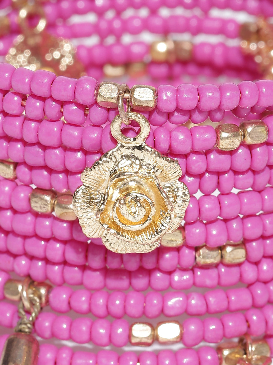 Blueberry pink beaded spiral bracelet