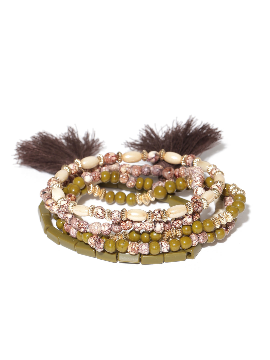 Blueberry set of 6 multicoloured beaded bracelets