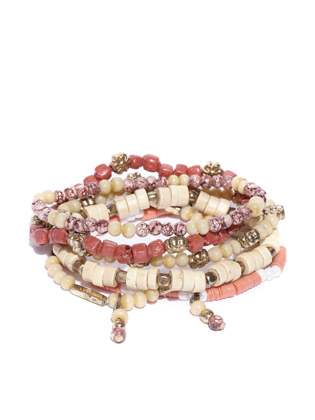 Blueberry set of 6 multi color beaded detailing bracelets