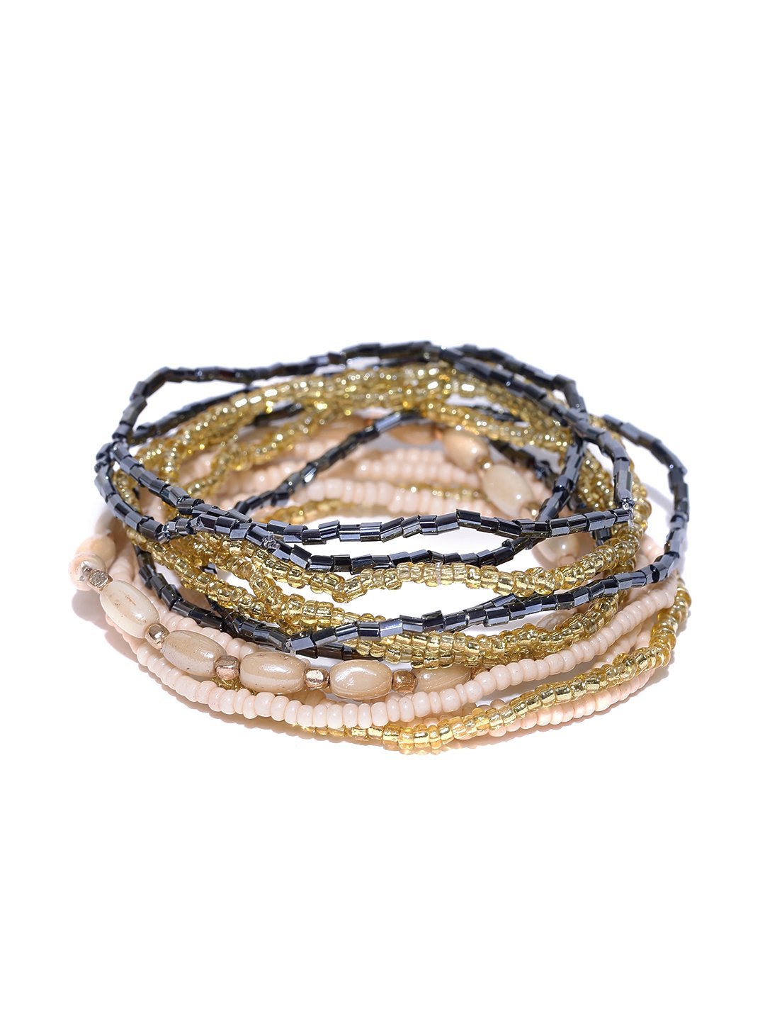 Blueberry set of 12 multicolored beaded bracelets