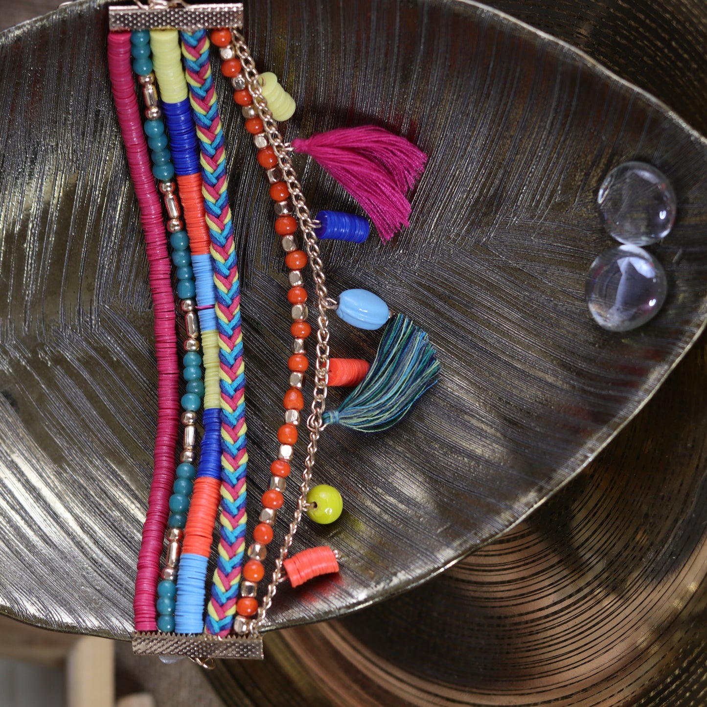Blueberry multicoloured stranded bracelet