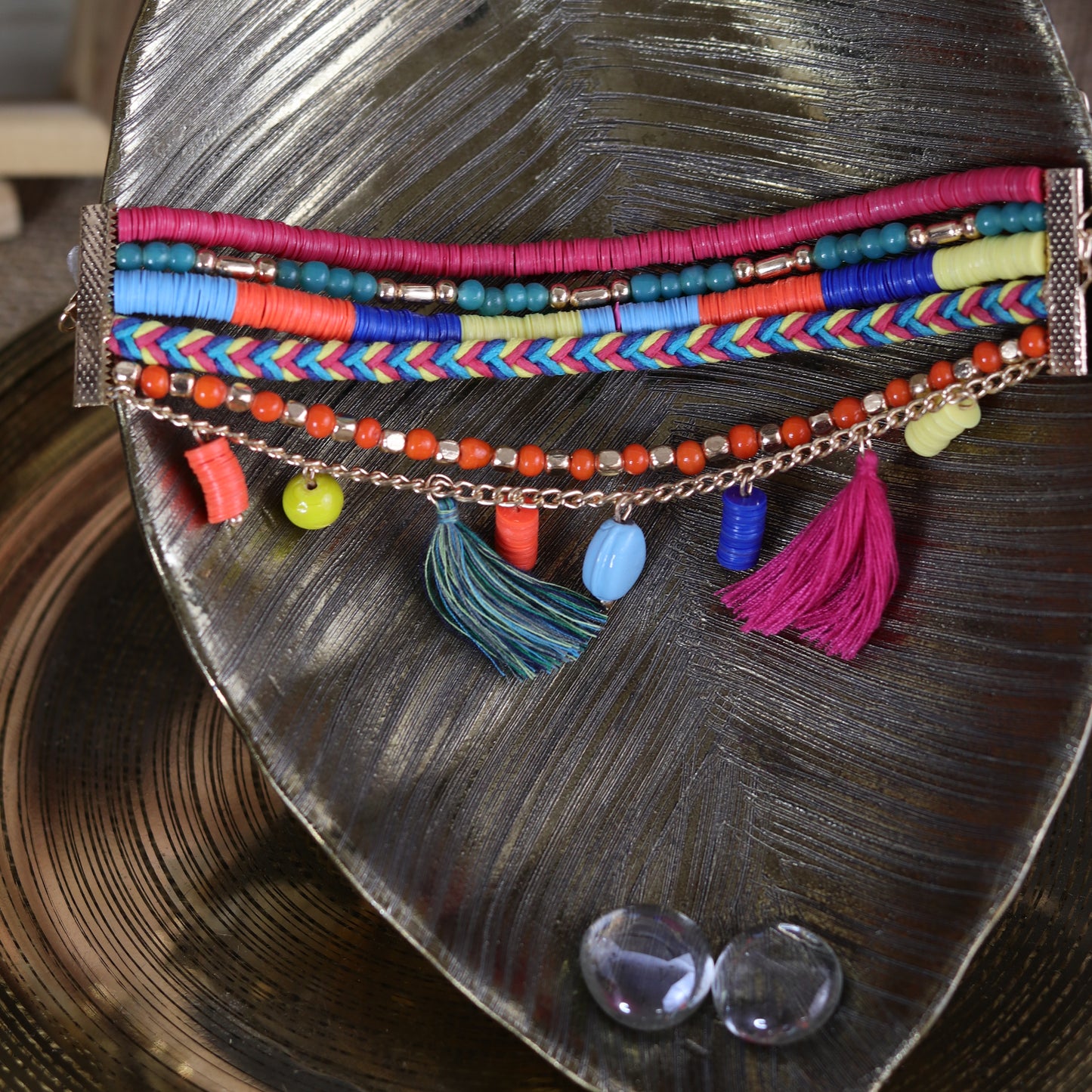 Blueberry multicoloured stranded bracelet