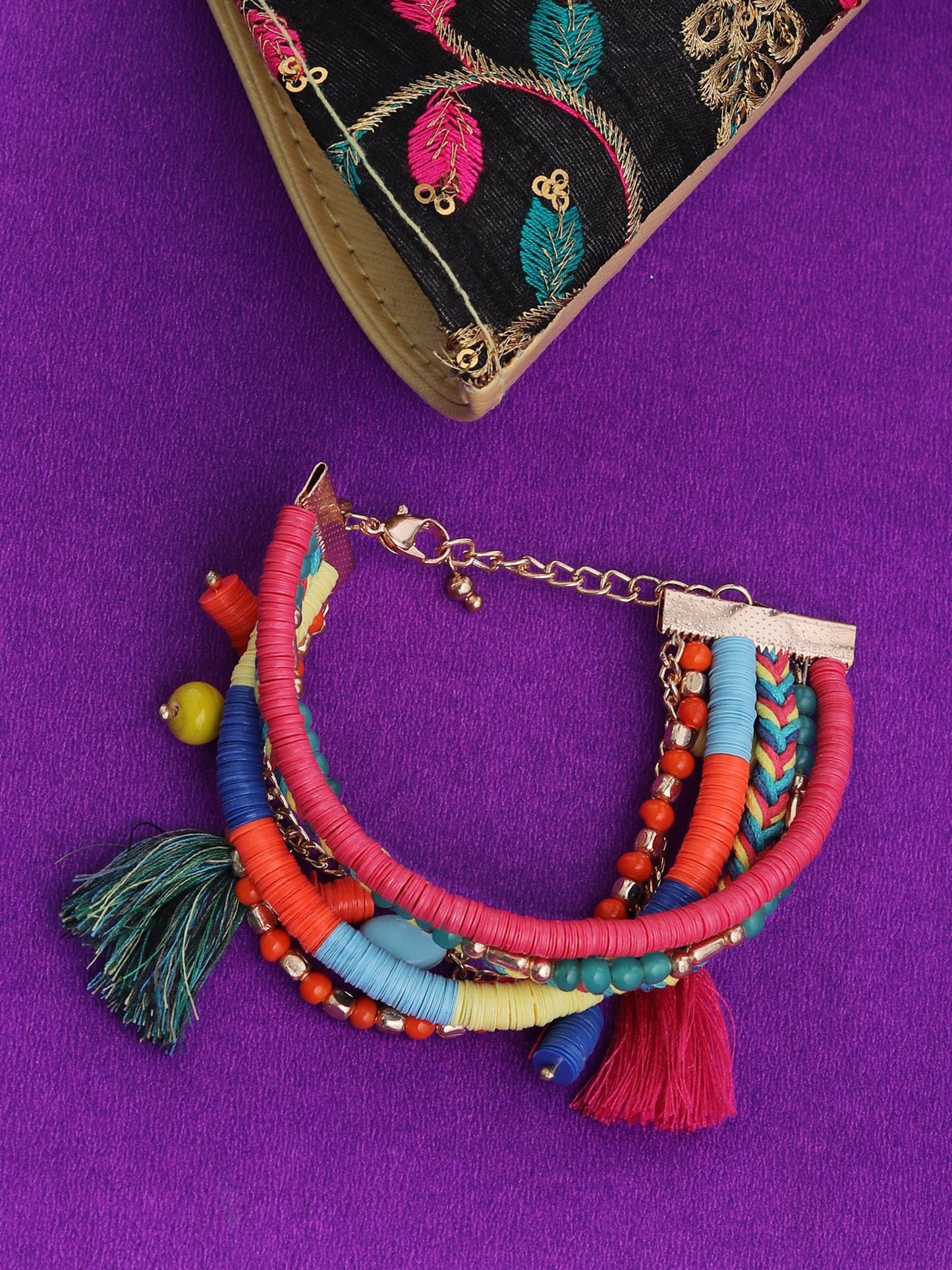 Blueberry multicoloured stranded bracelet