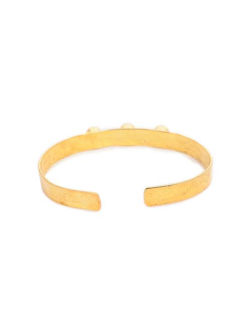 Blueberry gold plated agate stone detailing cuff