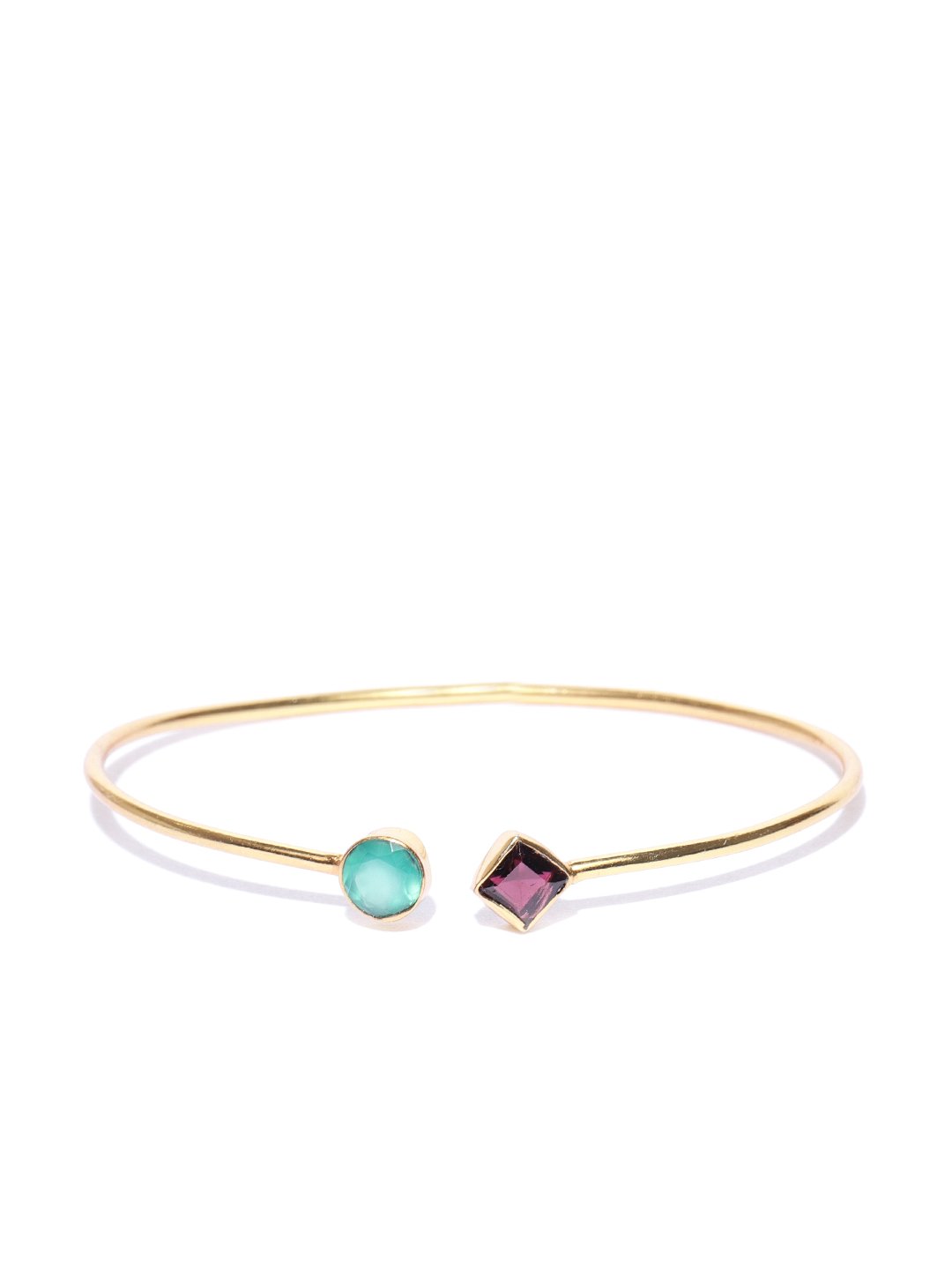 Blueberry gold plated agate stone detailing cuff