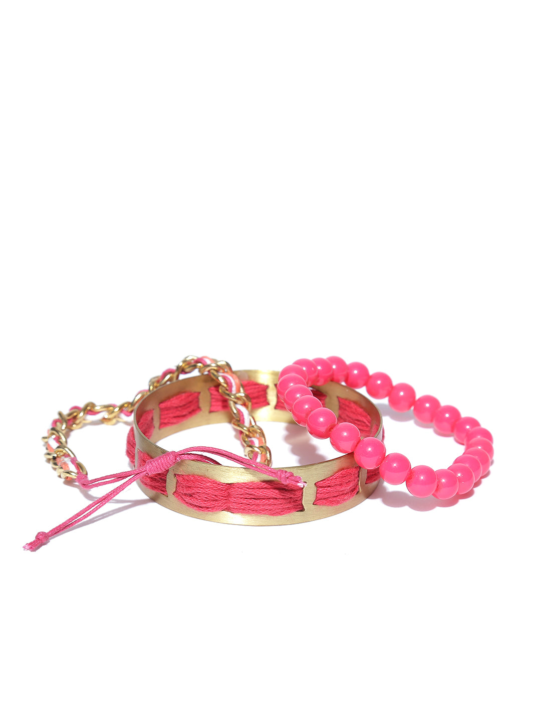 Blueberry pink toned bracelet and bangle set