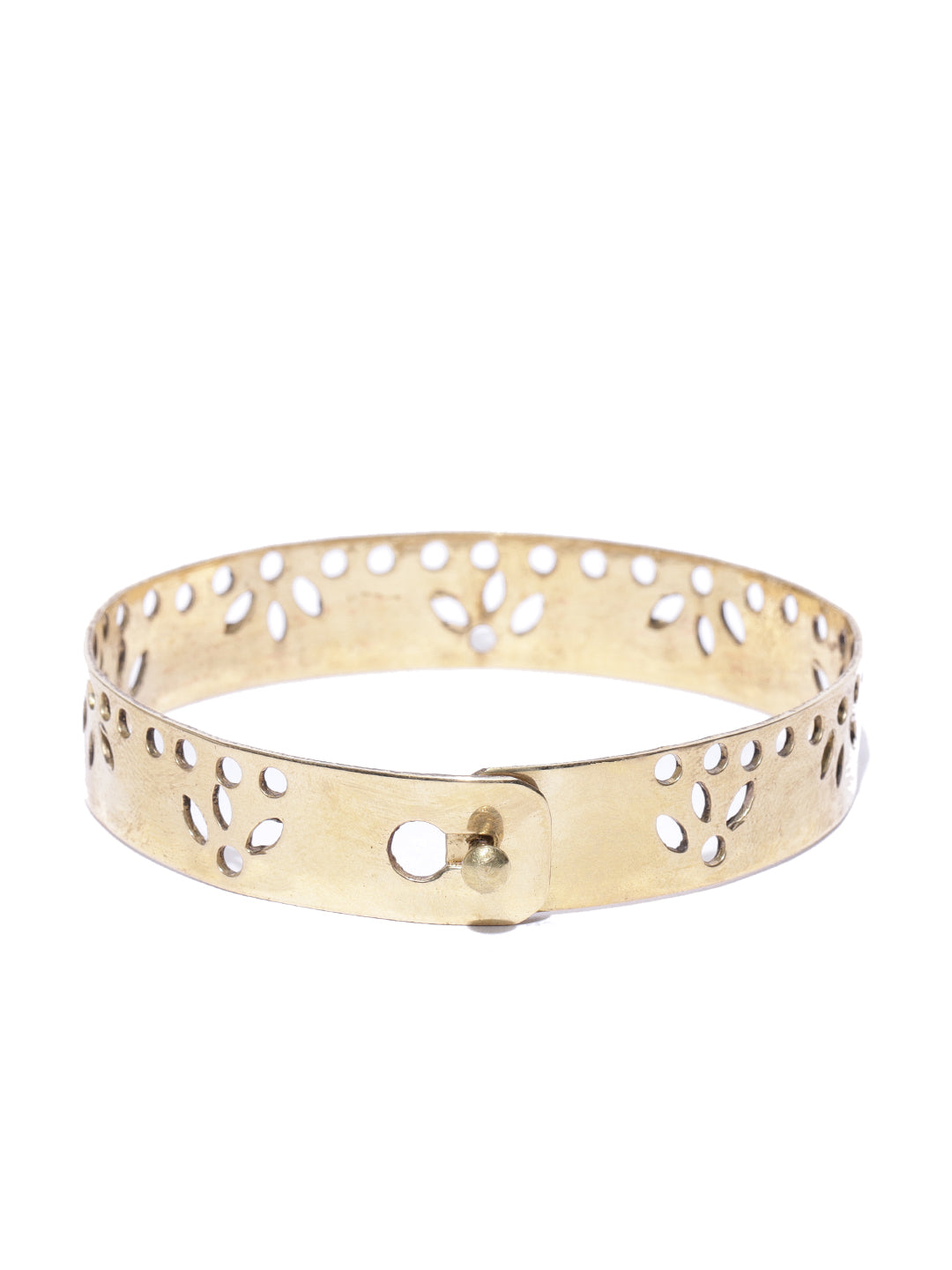 Blueberry gold plated cut off detailing cuff