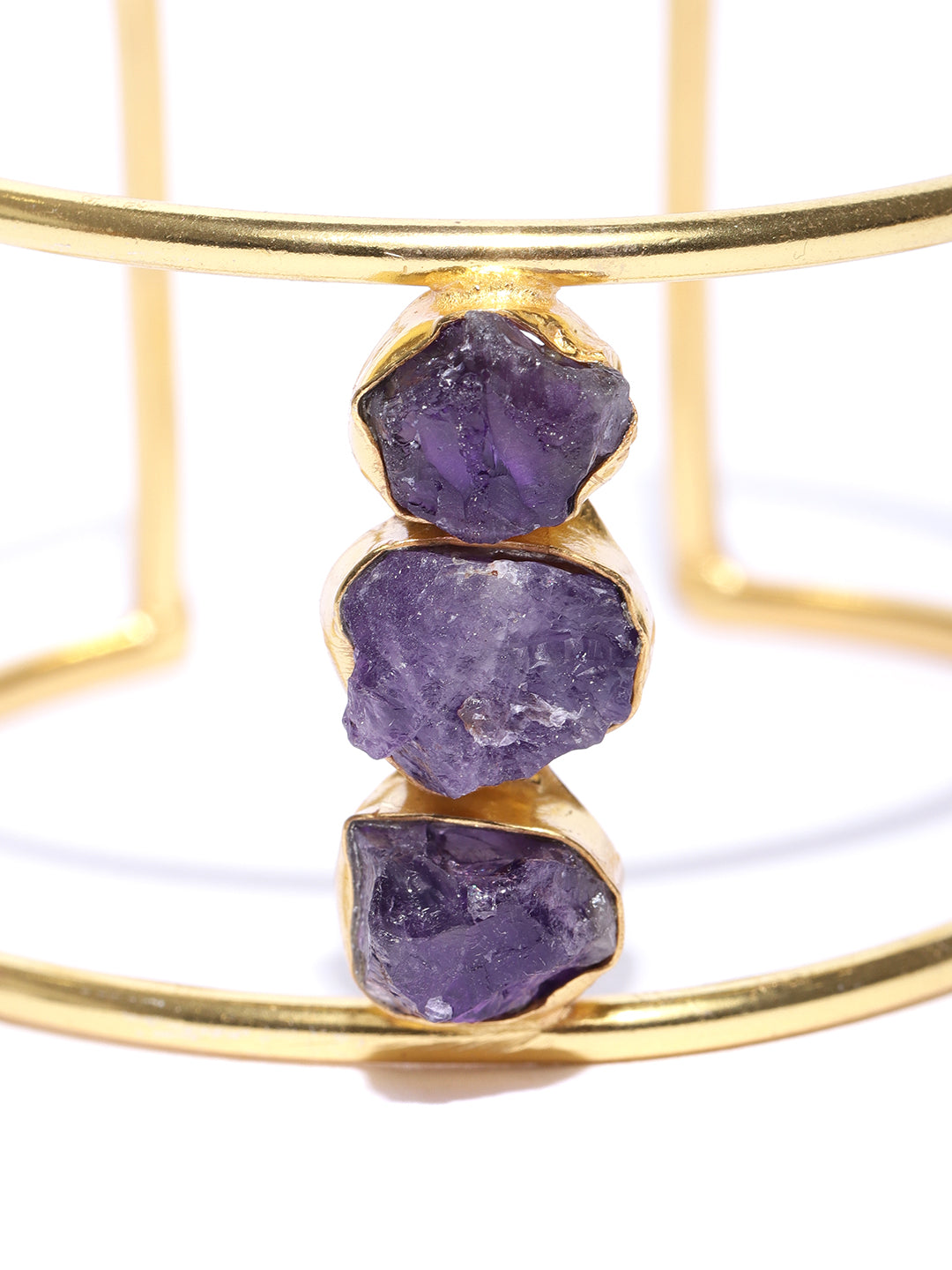 Blueberry gold plated agate stone detailing cuff