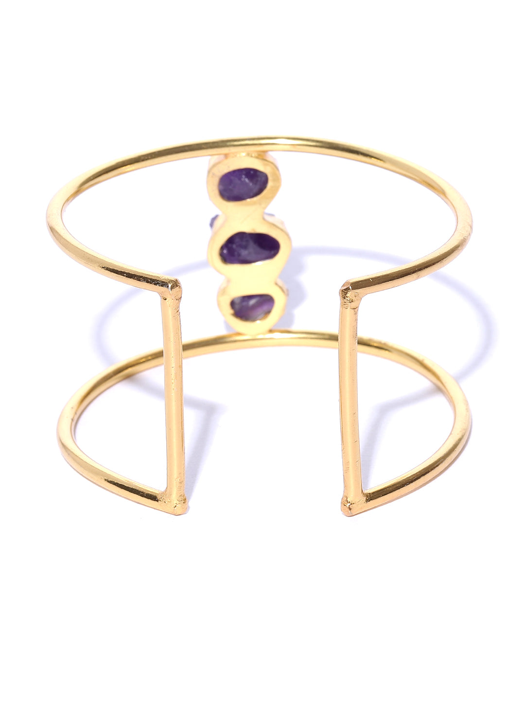 Blueberry gold plated agate stone detailing cuff