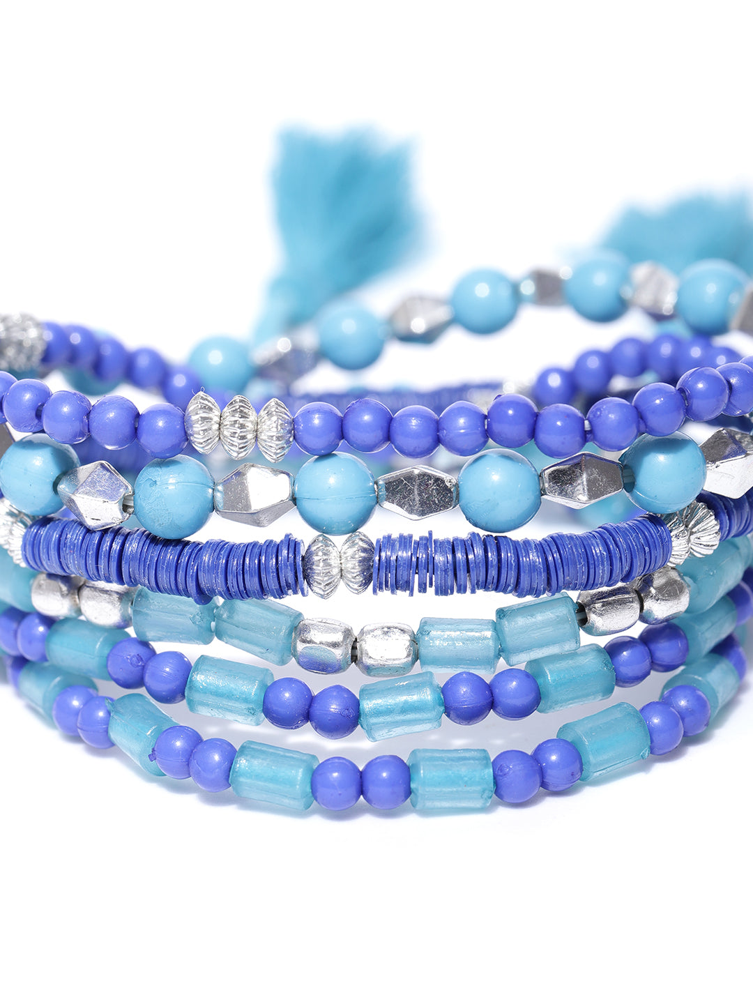 Blueberry set of 5 multi color beaded detailing bracelets