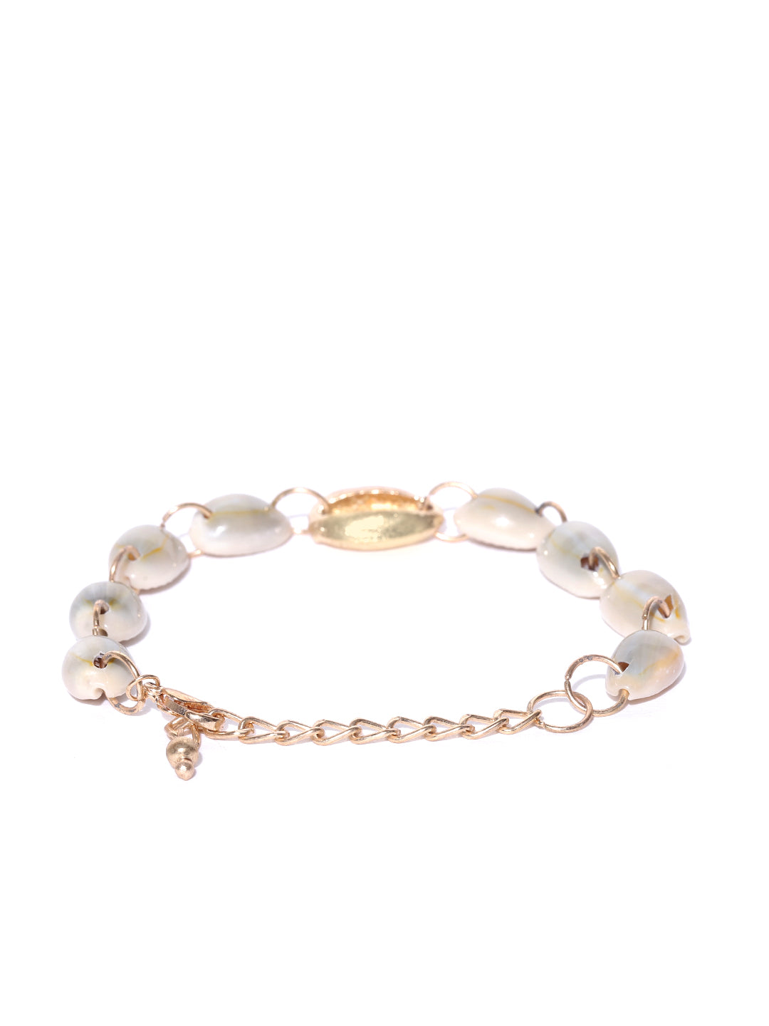 Blueberry golden and white shell bracelet