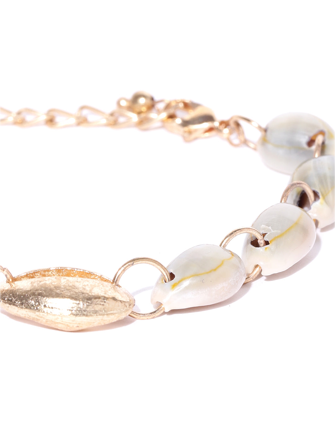Blueberry golden and white shell bracelet