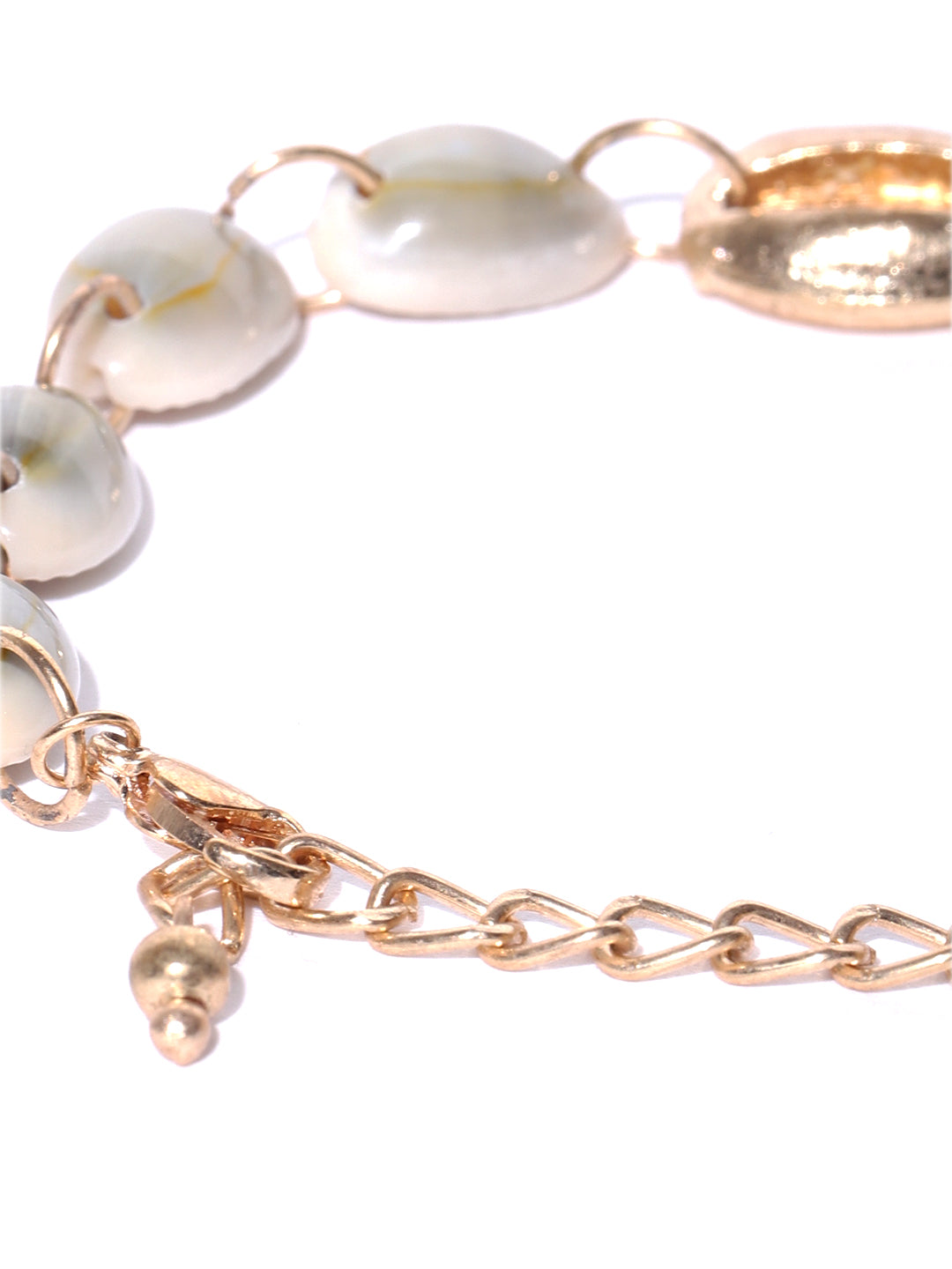 Blueberry golden and white shell bracelet