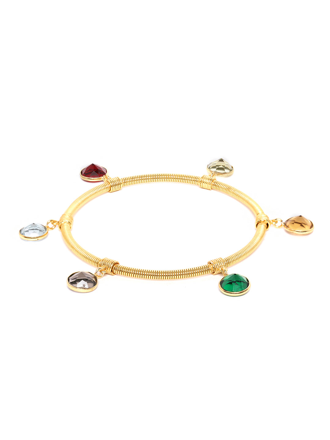 Blueberry 14 k gold plated semi precious stone embellished bangles