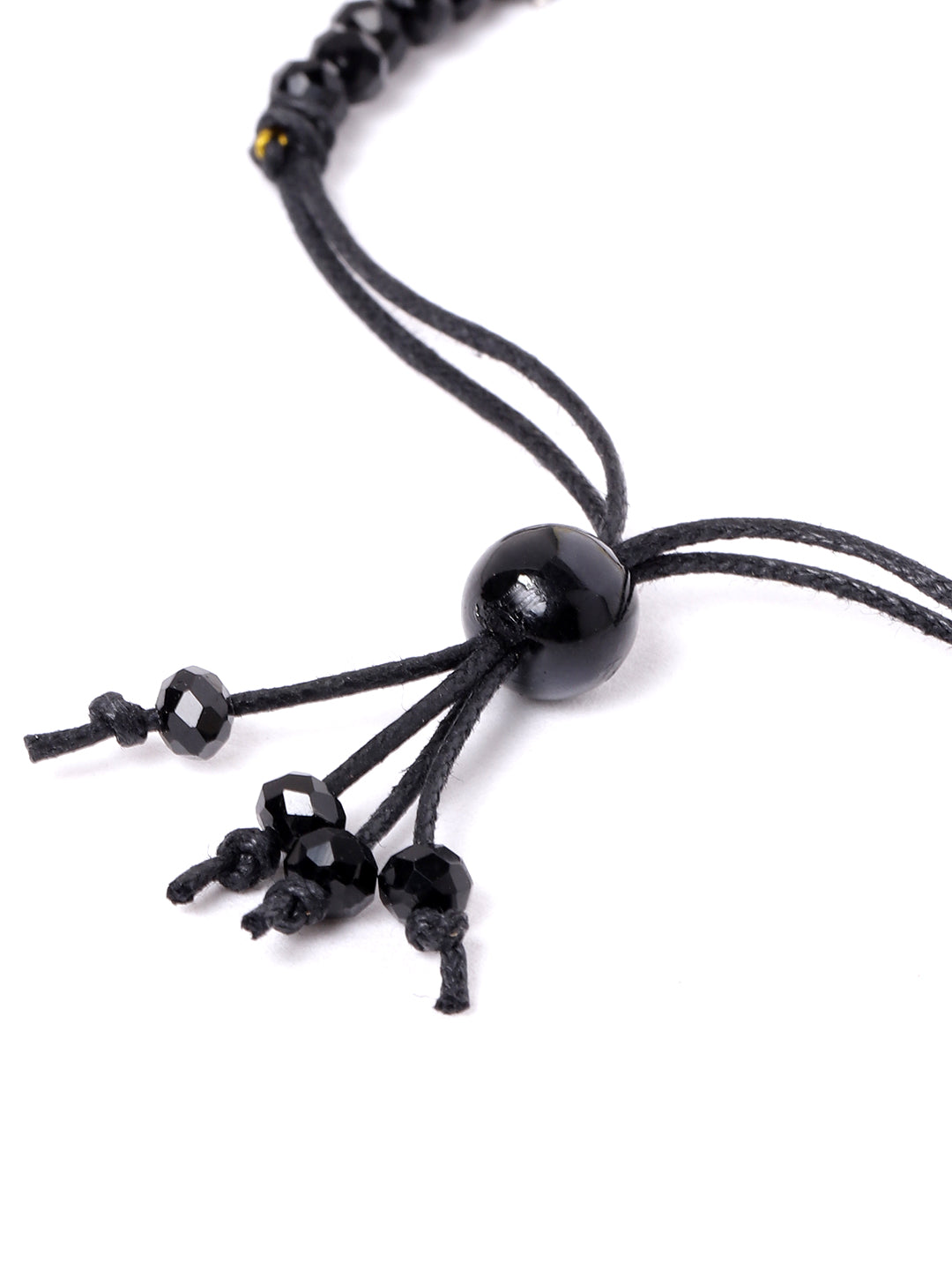 Blueberry Evil Eye black beaded bracelet