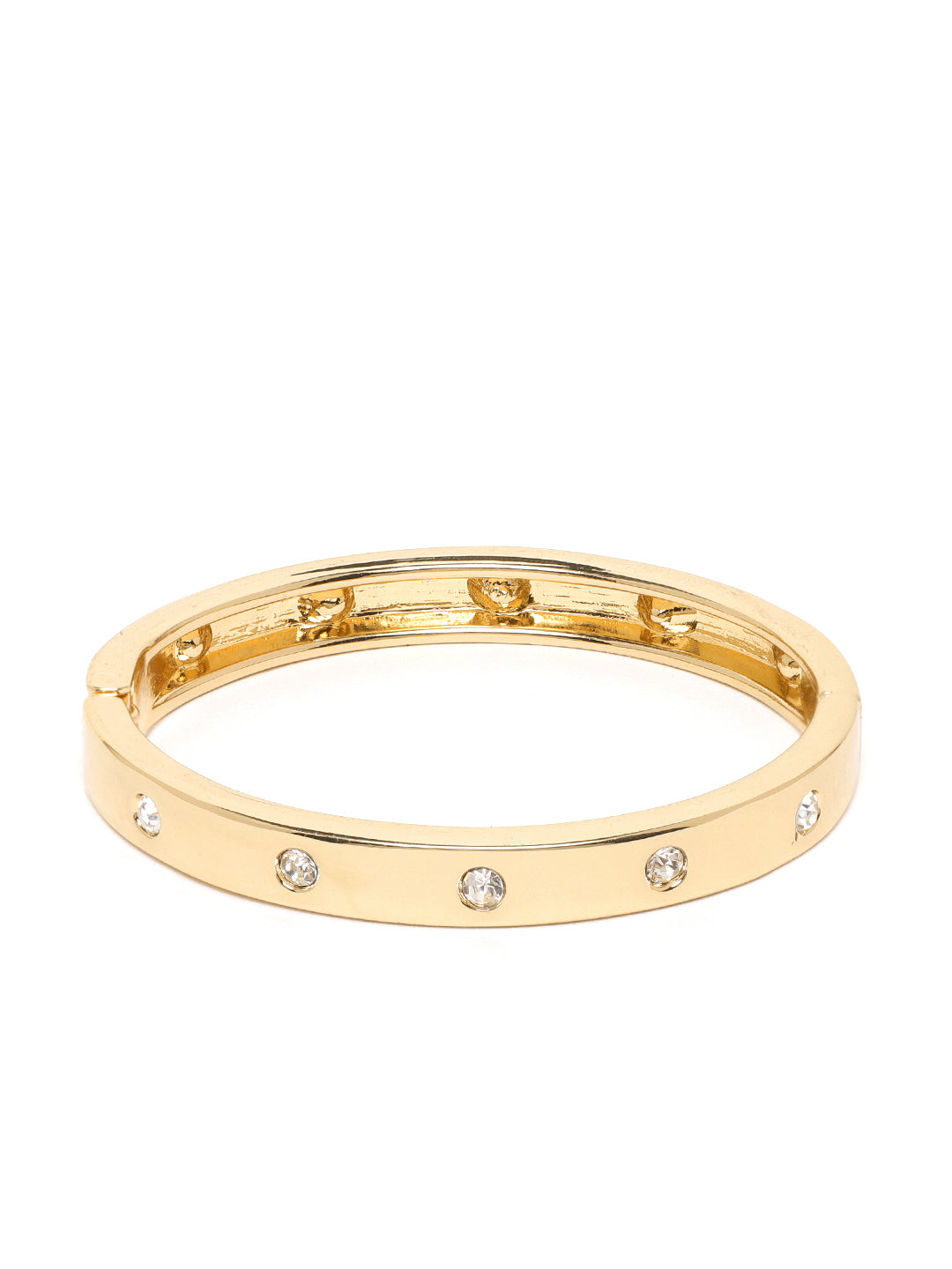 Blueberry 18kt gold plated stone embellished brass cuff