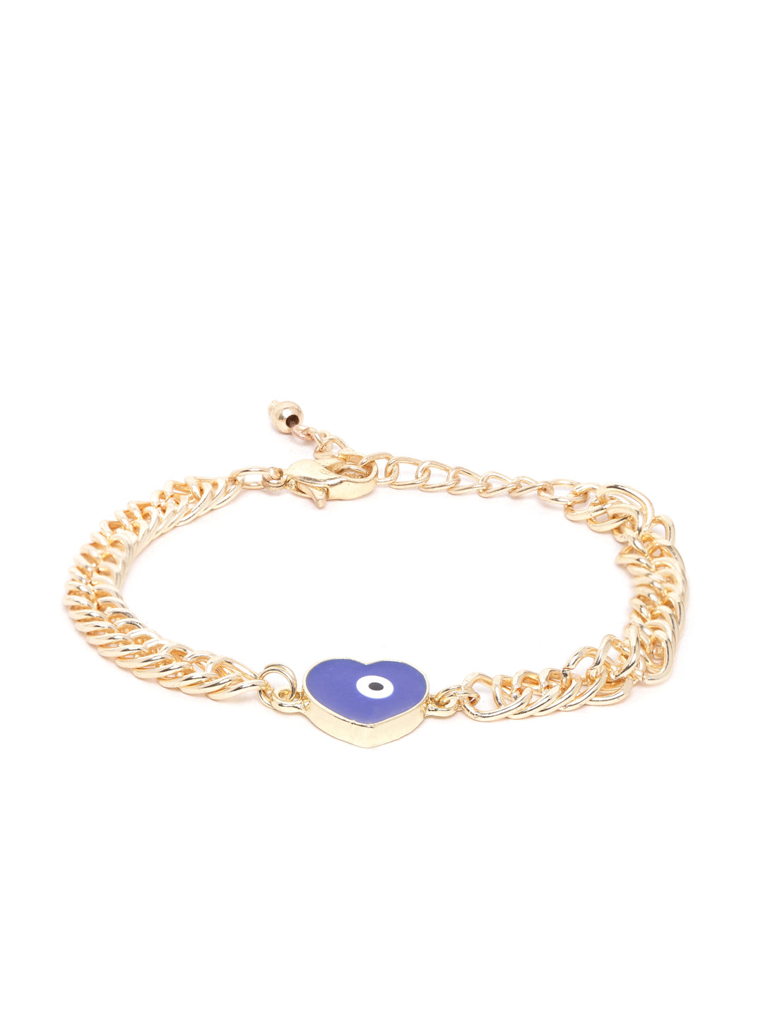 Blueberry gold plated heart Evil Eye chain bracelet