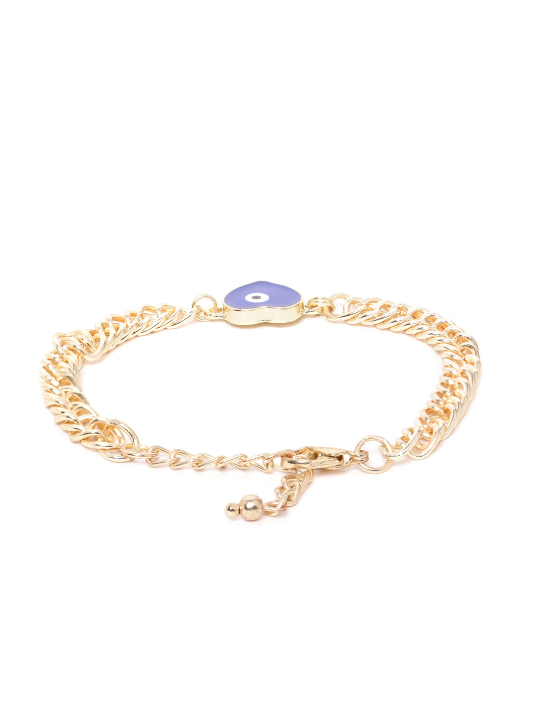 Blueberry gold plated heart Evil Eye chain bracelet