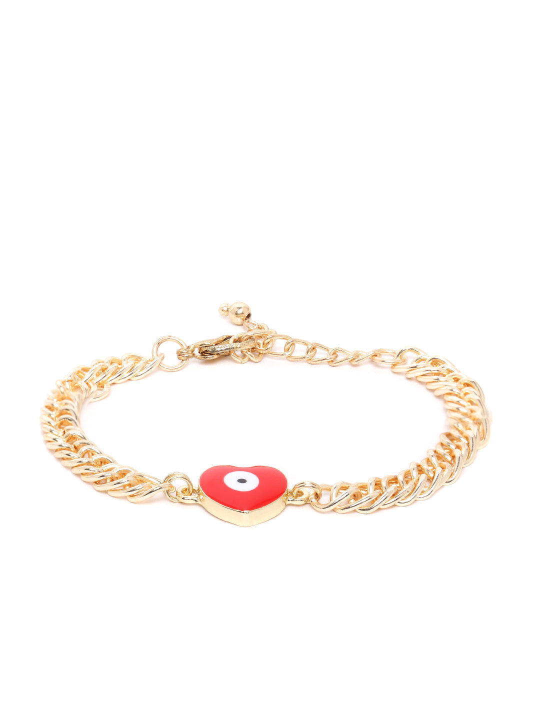 Blueberry gold plated heart Evil Eye chain bracelet