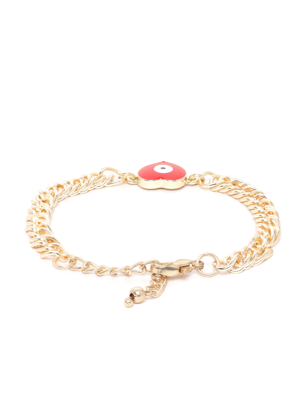 Blueberry gold plated heart Evil Eye chain bracelet