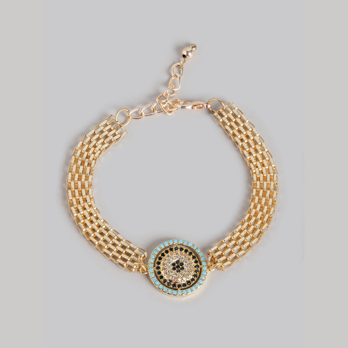 Blueberry Eveil Eye gold plated chain bracelet Onesize / Gold / Women