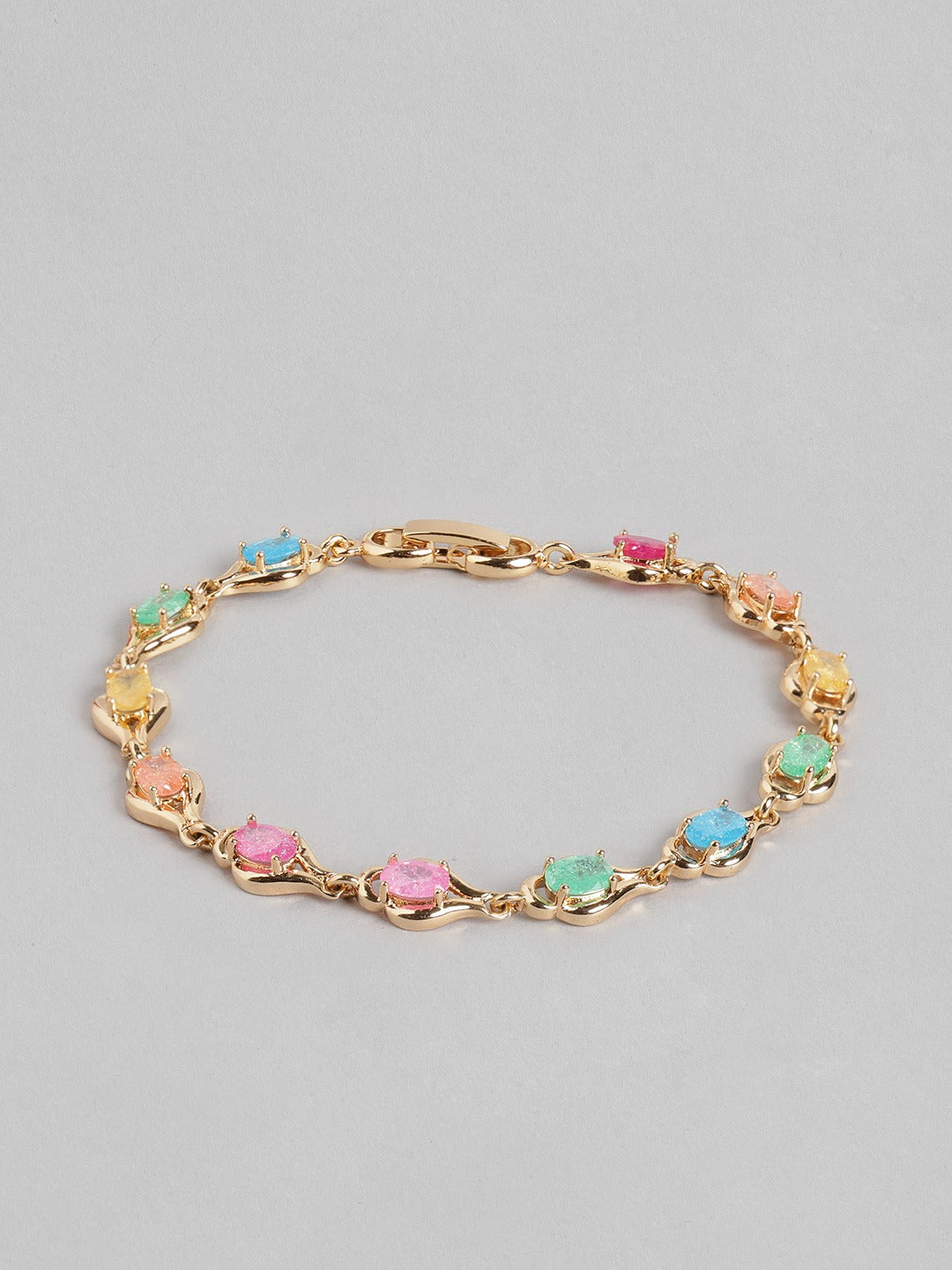 Blueberry gold plated agate stone detailing bracelet