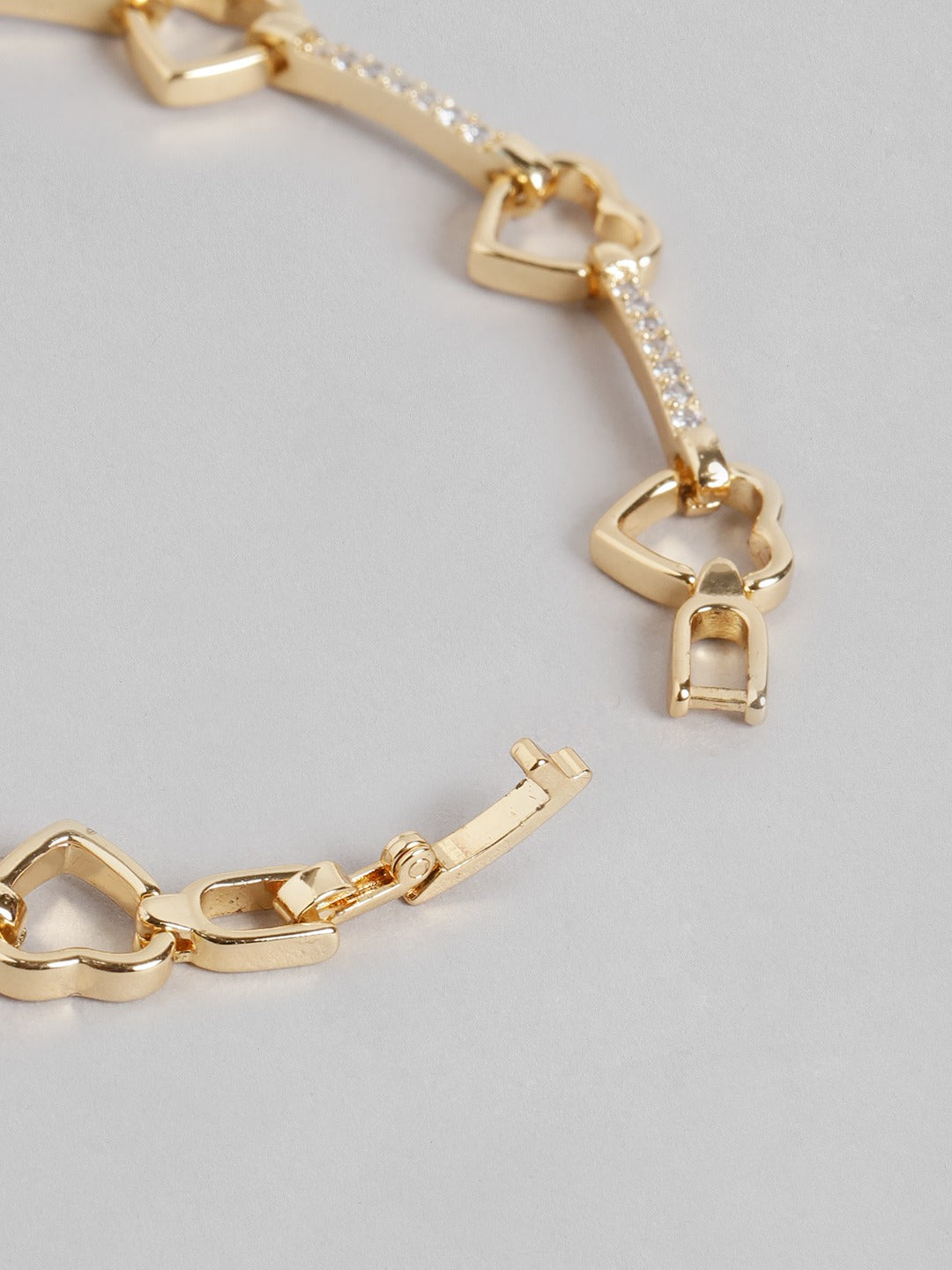 Blueberry gold plated heart stone detailing bracelet