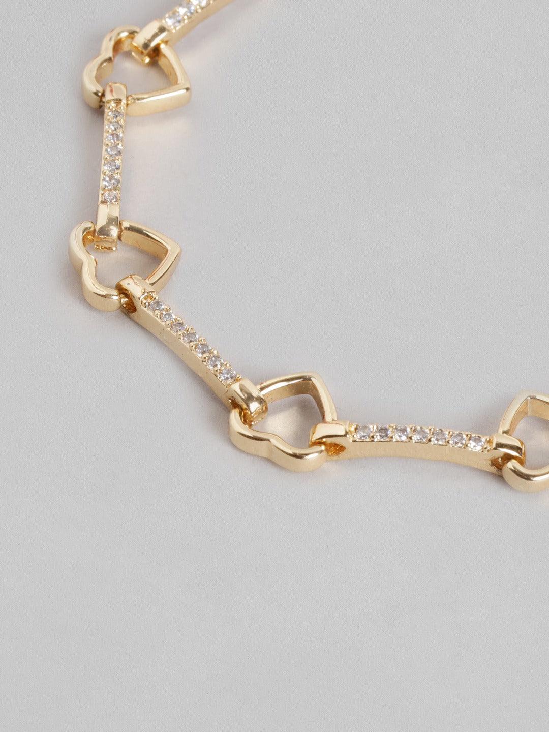 Blueberry gold plated heart stone detailing bracelet