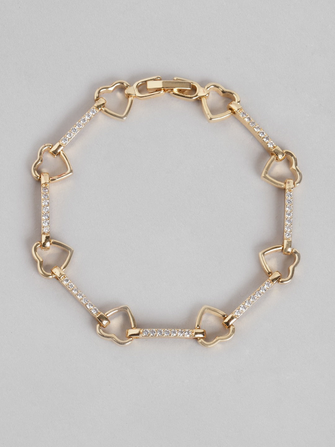 Blueberry gold plated heart stone detailing bracelet