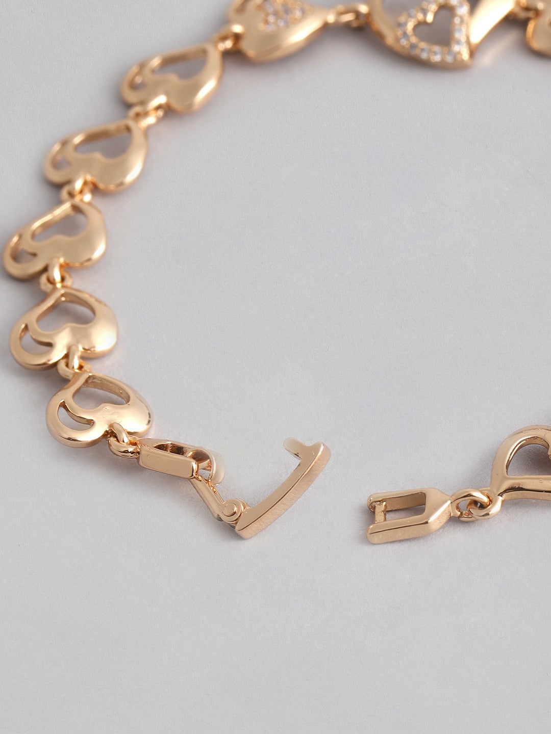 Blueberry gold plated heart stone detailing bracelet