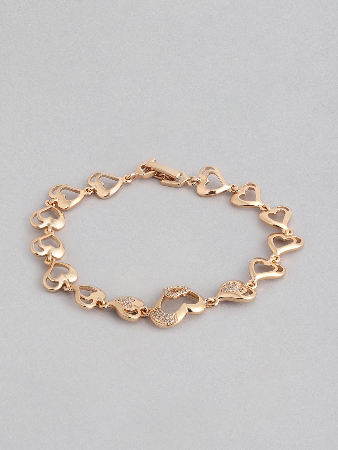 Blueberry gold plated heart stone detailing bracelet