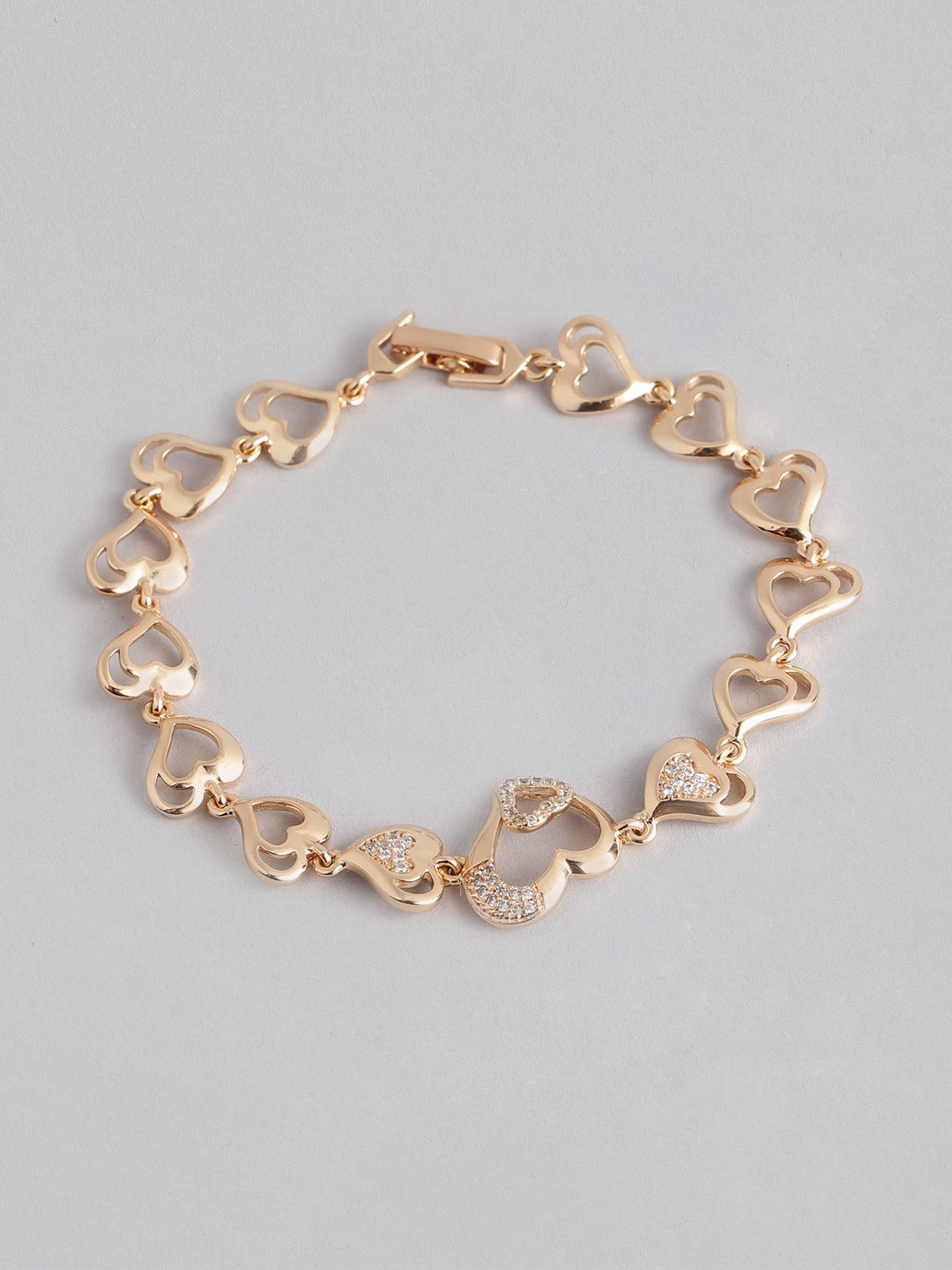 Blueberry gold plated heart stone detailing bracelet