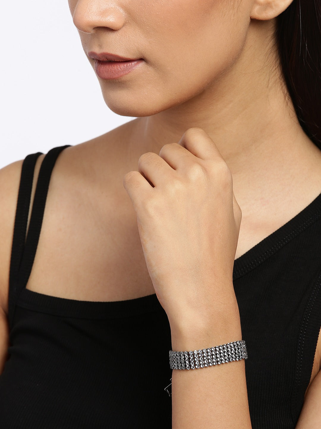 Blueberry metallic stone emebllished bracelet