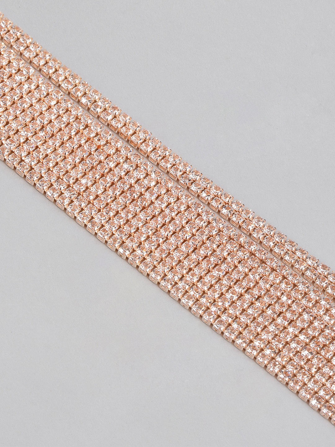 Blueberry rose gold stone embellished chain bracelet