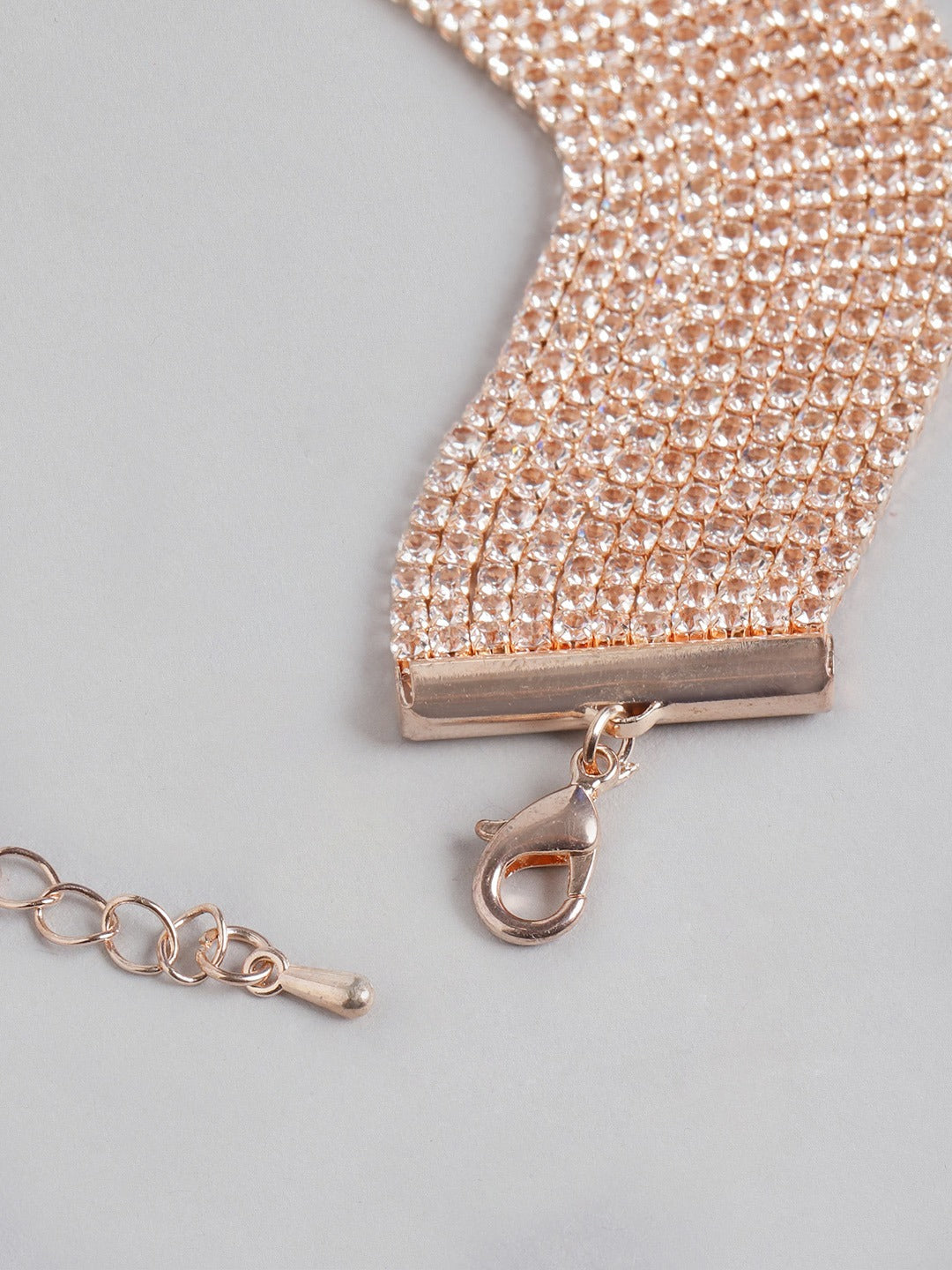 Blueberry rose gold stone embellished chain bracelet