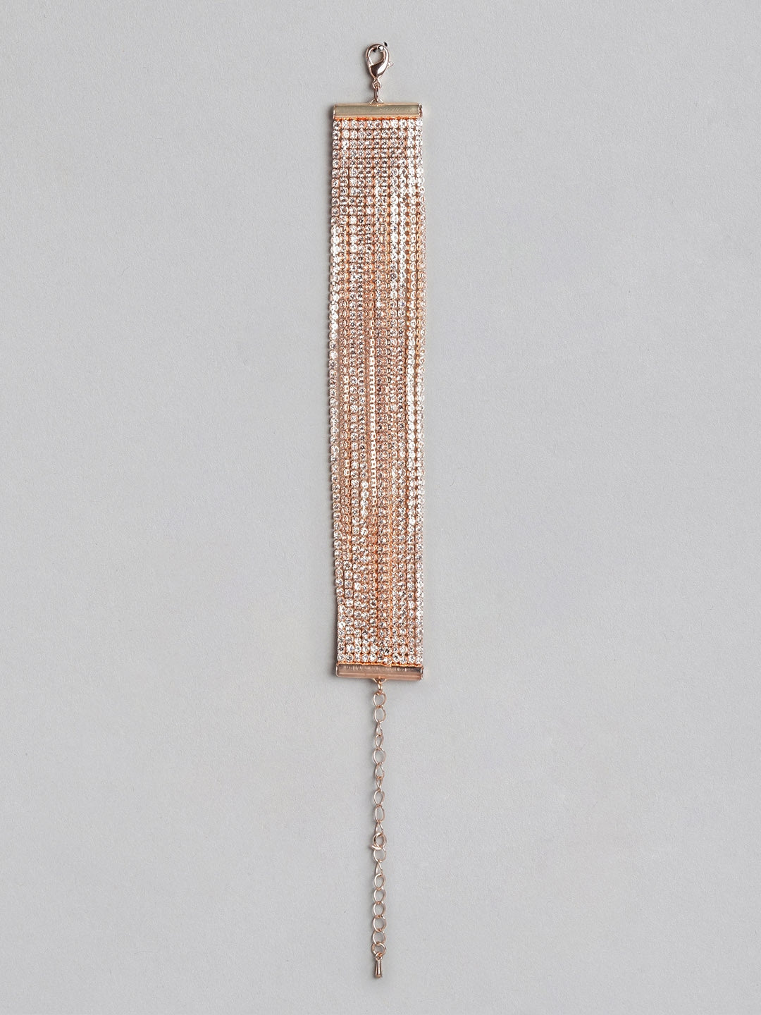 Blueberry rose gold stone embellished chain bracelet