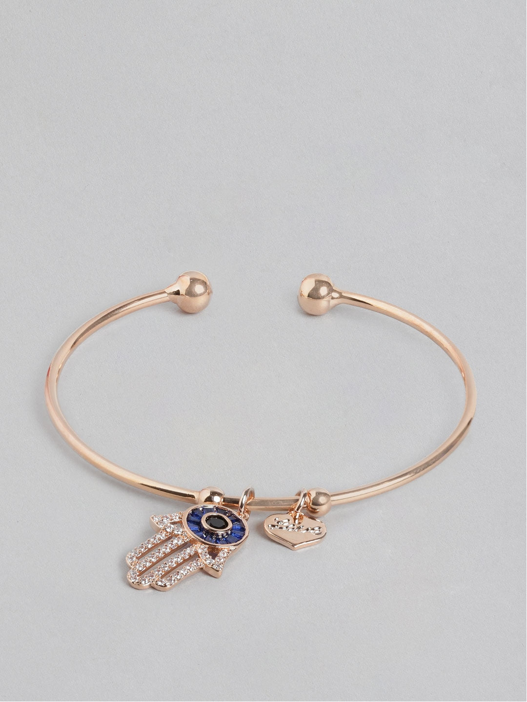Blueberry gold plated Evil Eye pendant detailing cuff