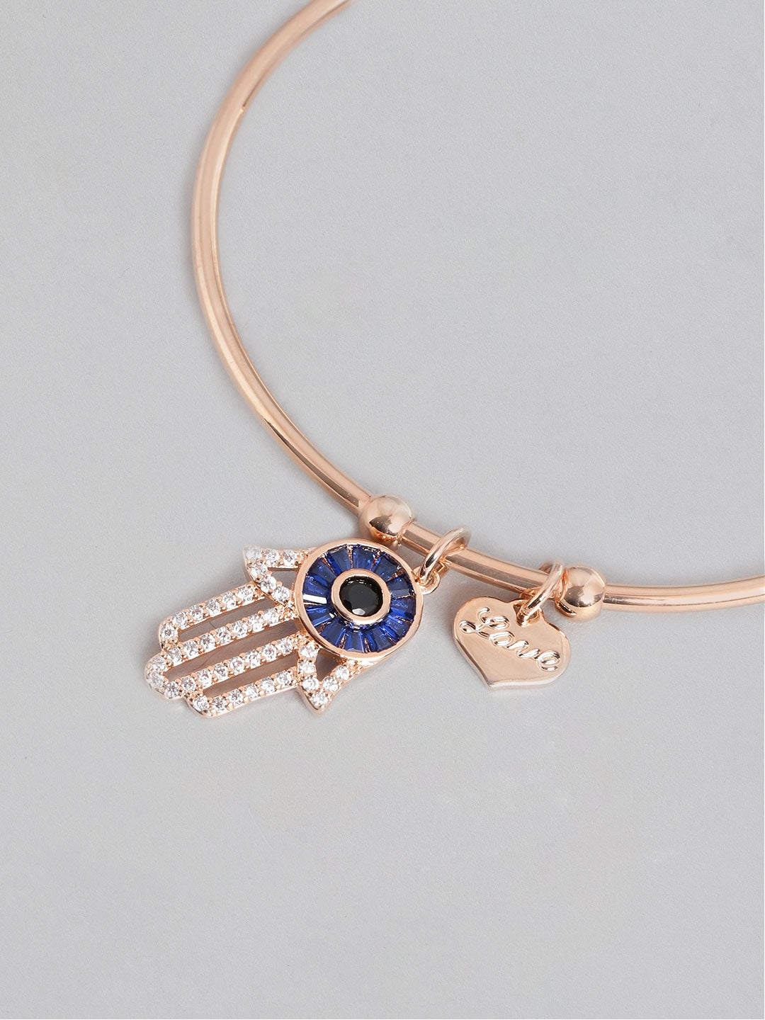 Blueberry gold plated Evil Eye pendant detailing cuff