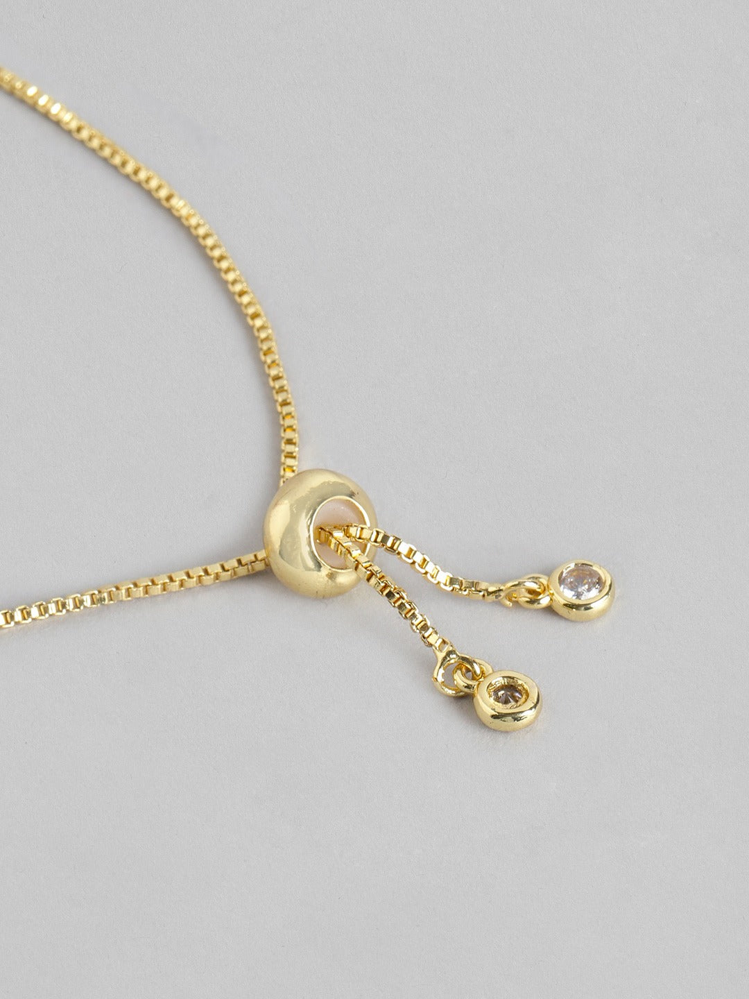 Blueberry gold pleated stone embellished chain bracelet
