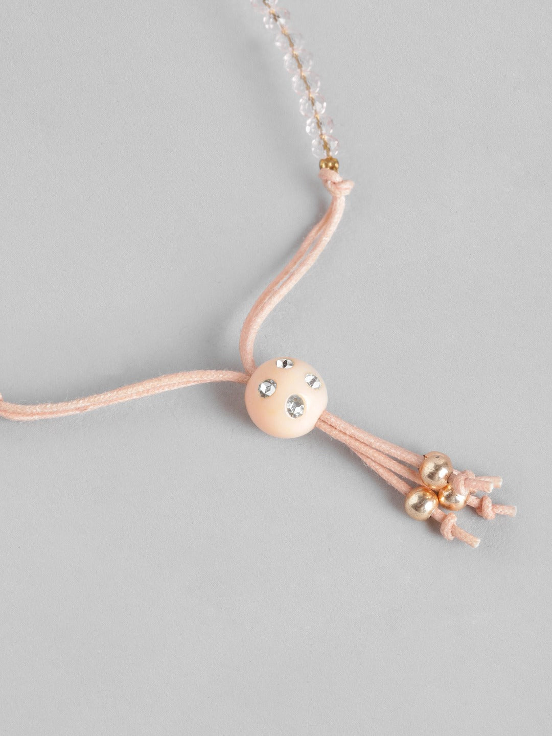 Blueberry peach beaded Evil Eye pendant detailing bracelet