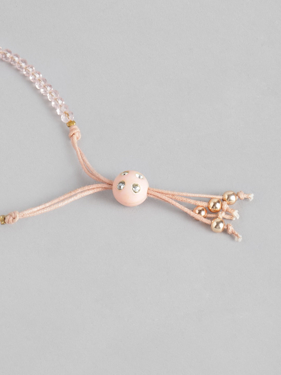 Blueberry peach beaded Evil Eye pendant detailing bracelet