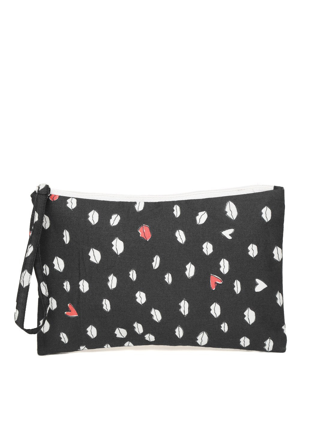 Multi color printed travel pouch and secured with zip