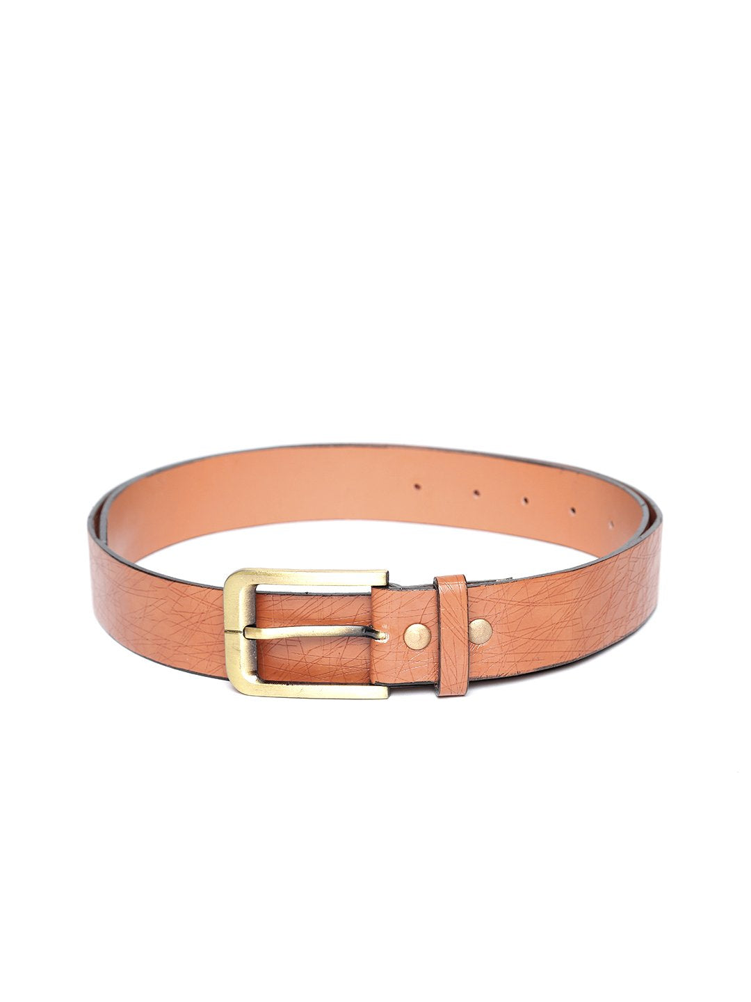 Lazy panda brown leather belt for men