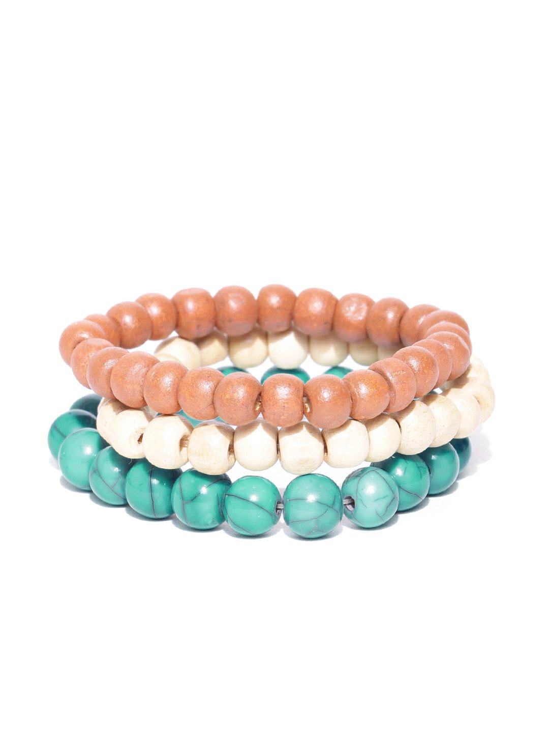 Lazy panda set of 3 multi colour beaded bracelets