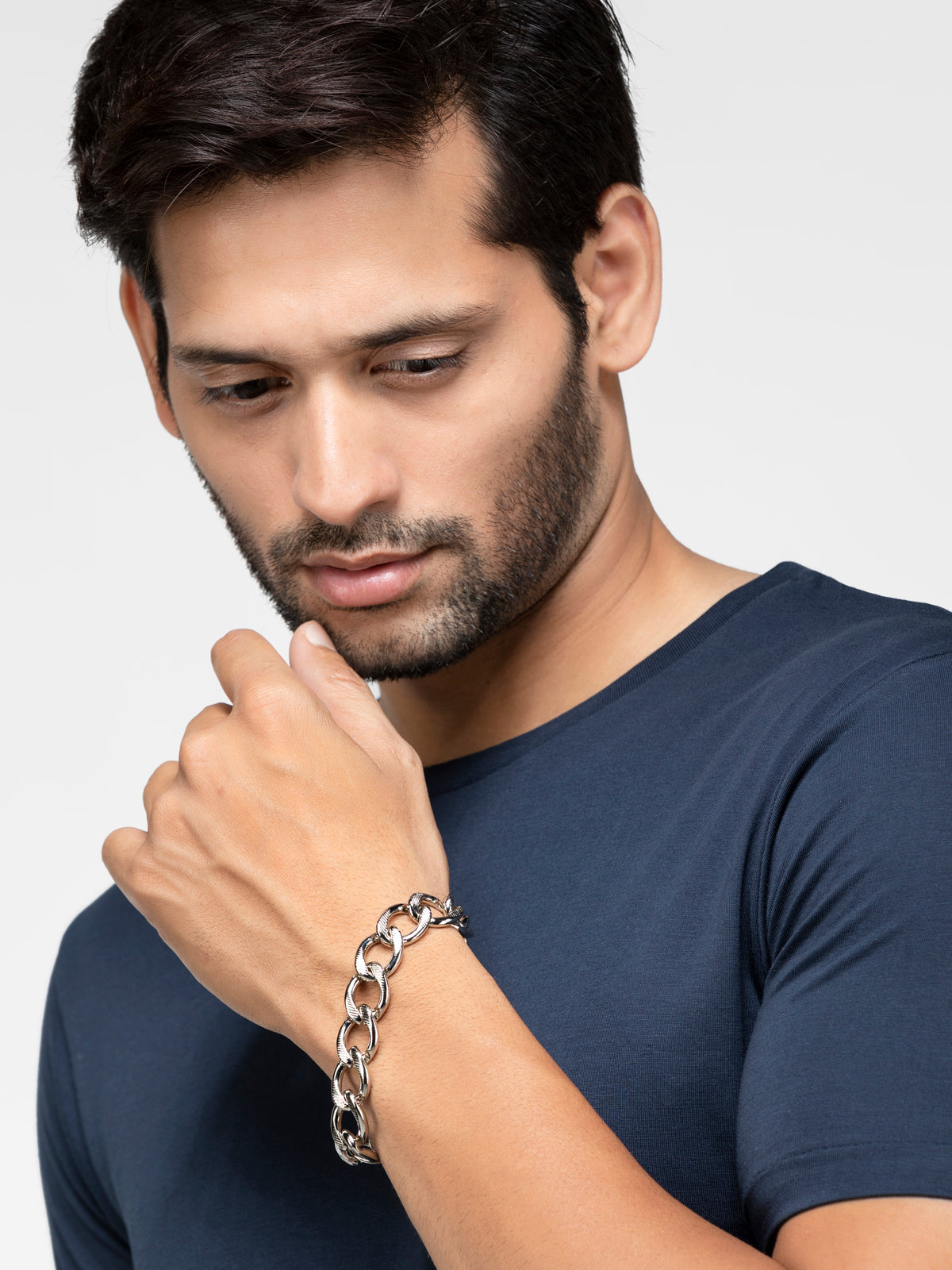 Lazy panda silver chain bracelets