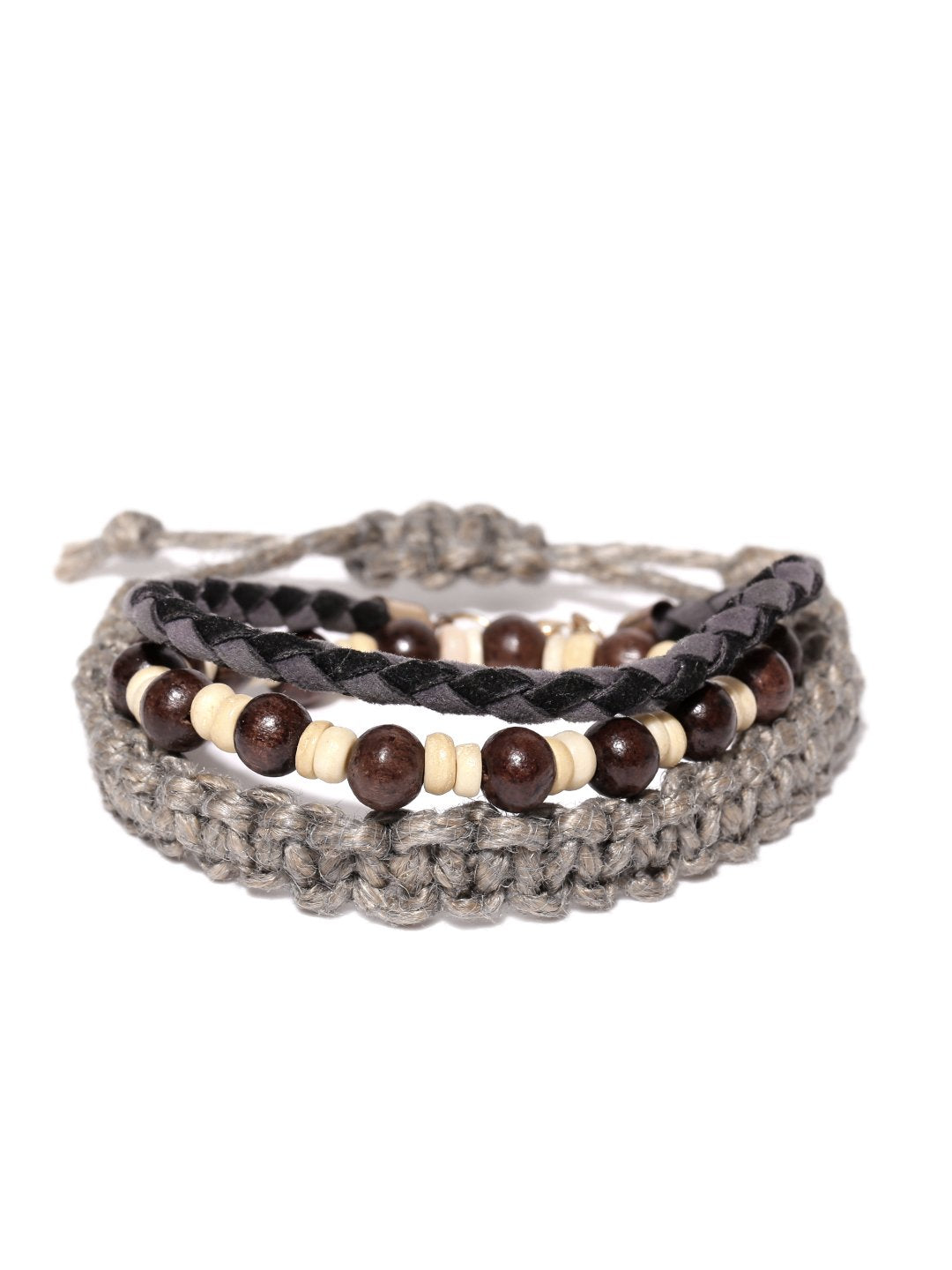 Lazy panda Men Set of 3 Multicoloured Bracelets