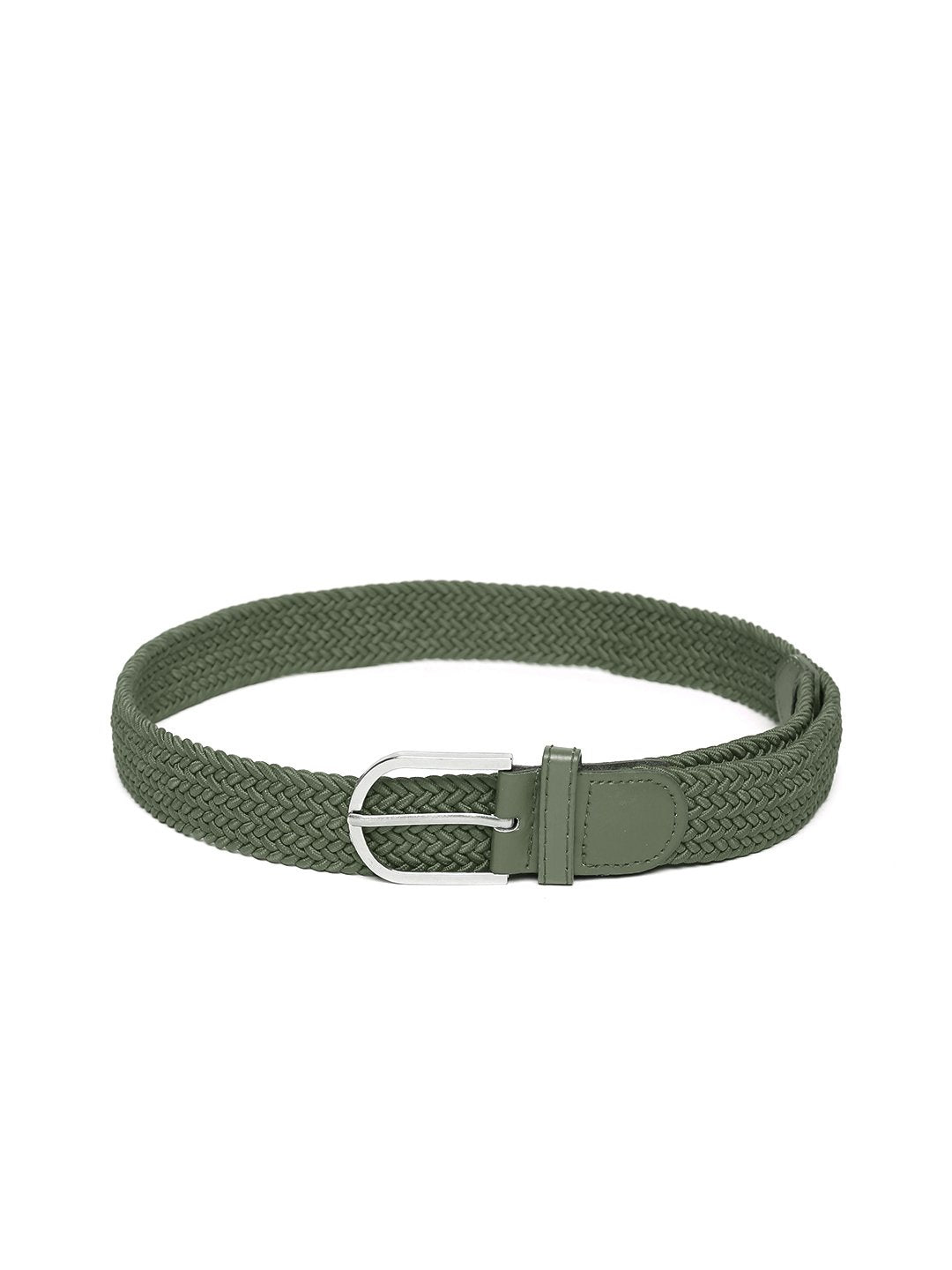 Lazy Panda men olive green webbed belt